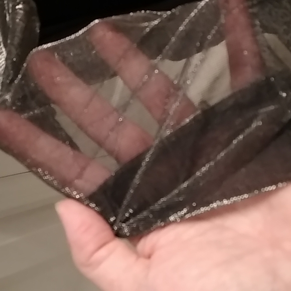 Le Chateau, Metallic Overlay, Side-Slit Formal Dress - Picture 5 of 6